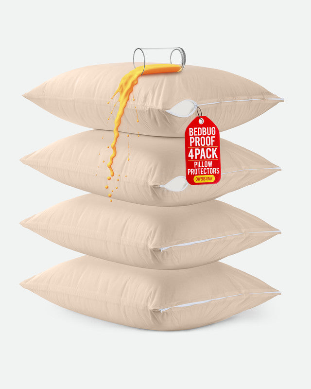 Utopia Bedding Pillows Protège Oreiller Blanc Queen Lot 4
