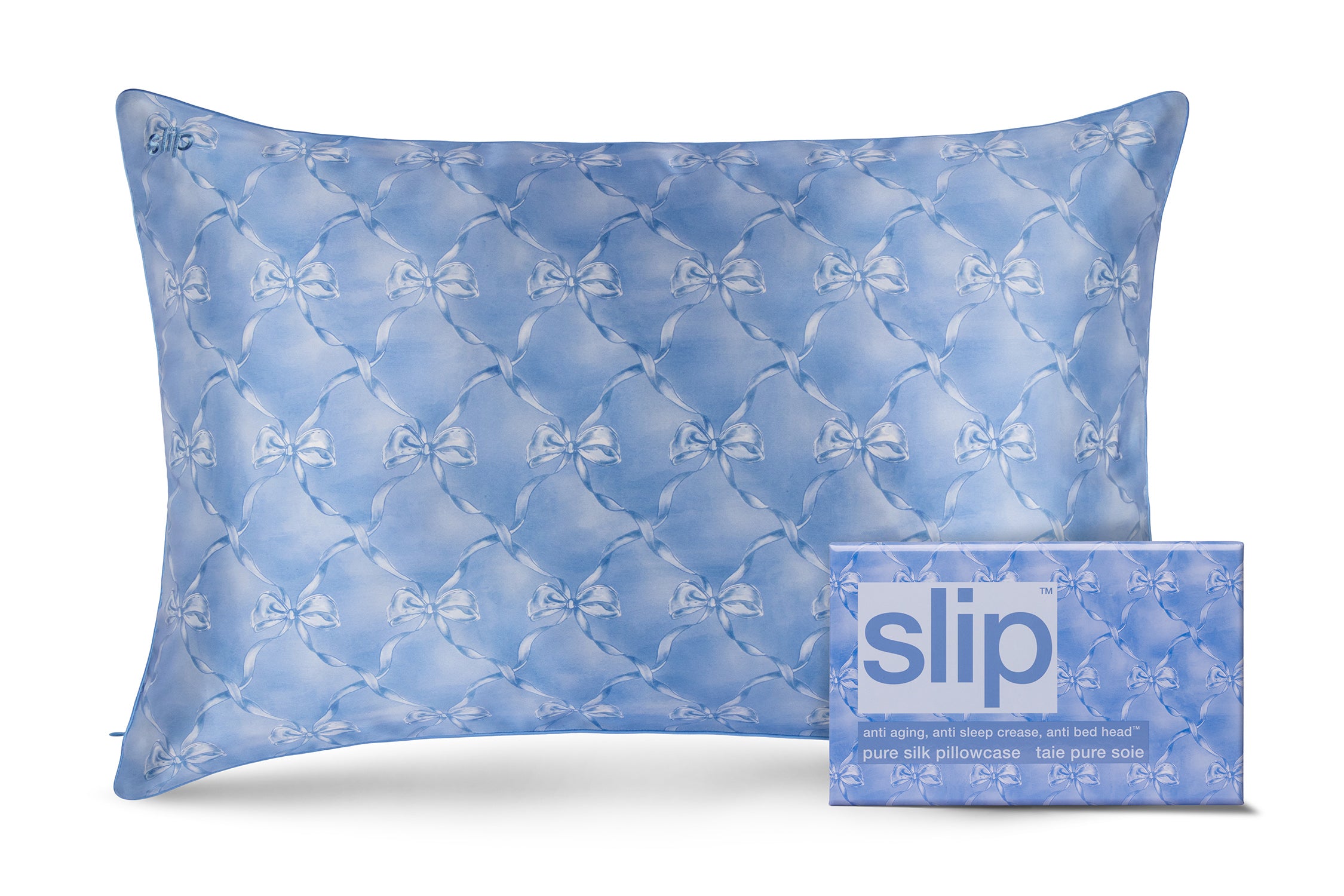 Slip Queen Zippered Bluebelle taie oreiller soie 51x76