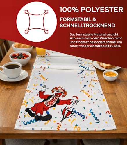 TEXPOT Tischläufer Chemin de table clown 40x90 cm blanc
