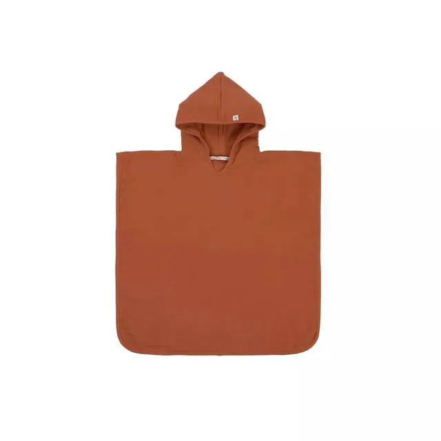 Promo Linge Poncho Bain Mousseline Terracotta 60x87 cm