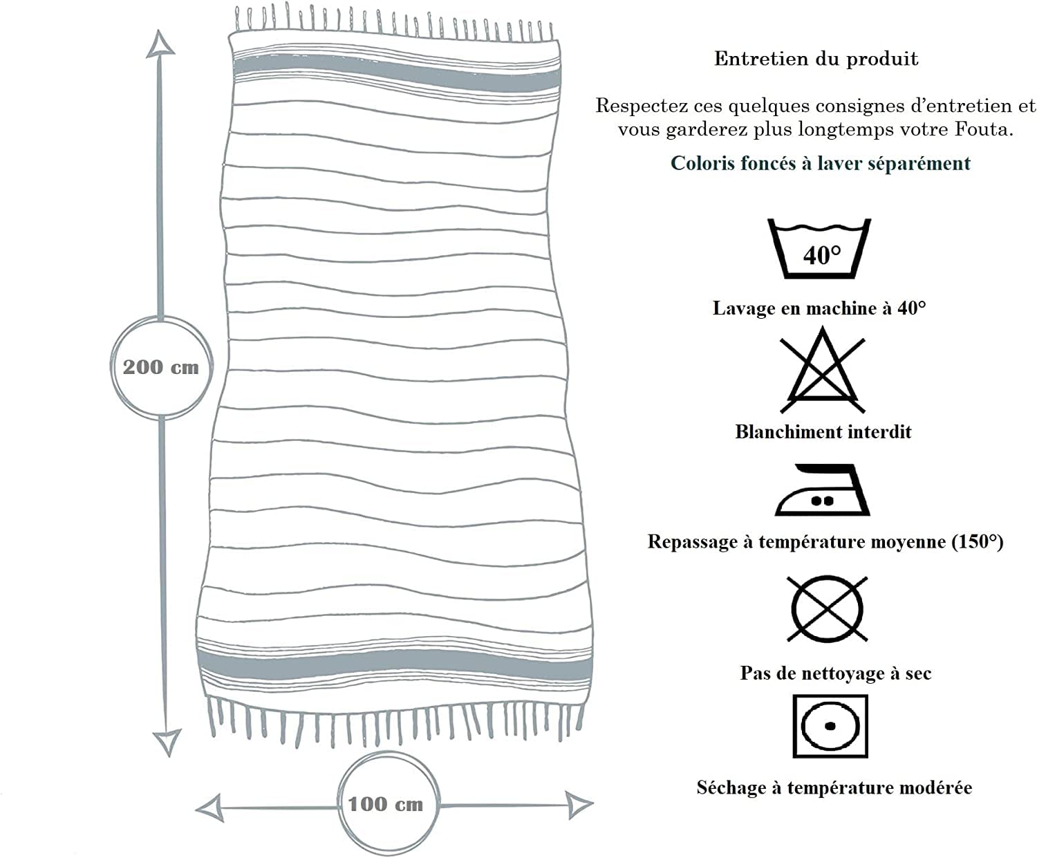 Promo Linge fouta plage 100x200 cm vert coton nid abeille