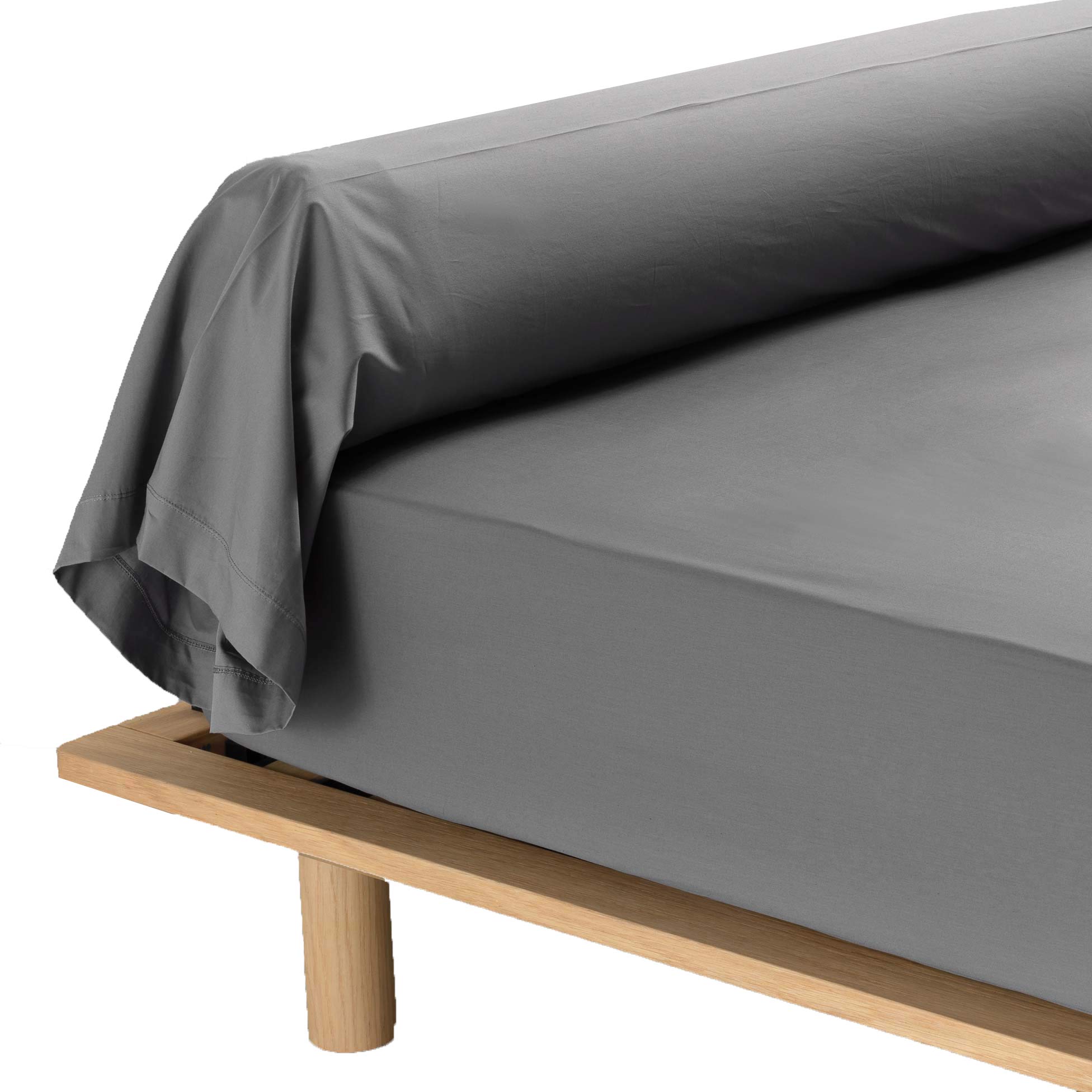 Promo Linge Taies de Traversin percale 85x185 taie anthracite