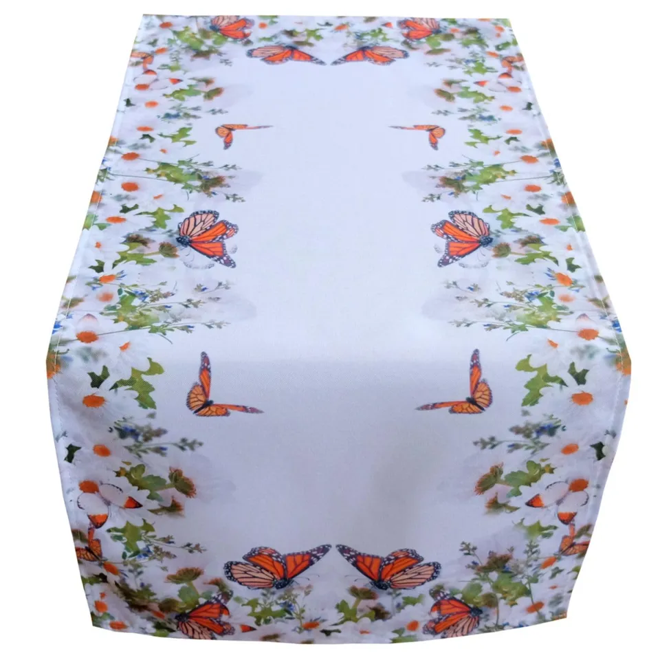 TEXPOT Tischläufer chemin de table 40x90 fleurs blanc