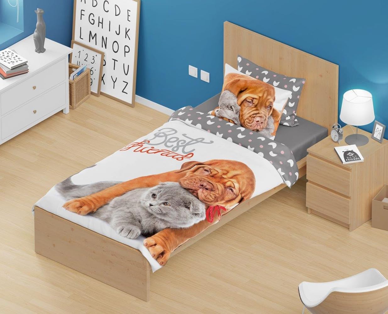 TEXPOT Bettwäsche parure coton chat 140x200