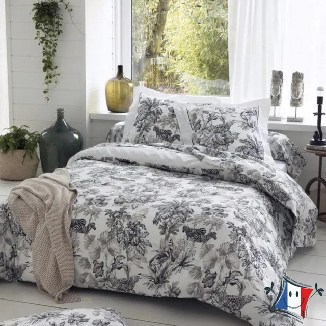 Lingorama Savane Drap Plat Satin Coton Blanc 240x310 Imprimé