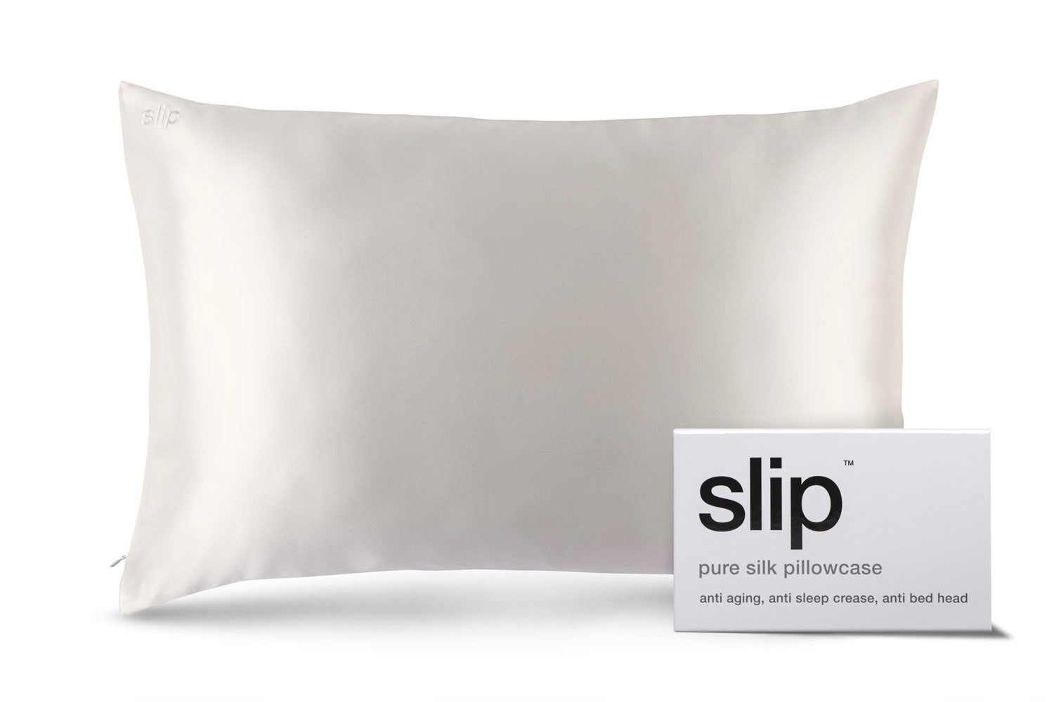 Slip Queen taie d'oreiller soie blanche 51x76 cm
