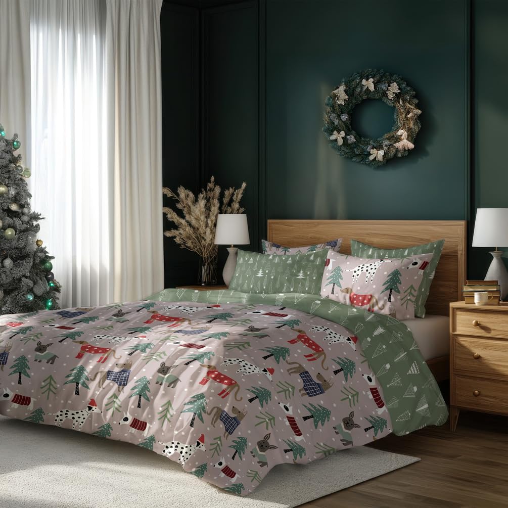 TEXPOT Bettwäsche parure Noël 220x200 pain d’épice microfibre