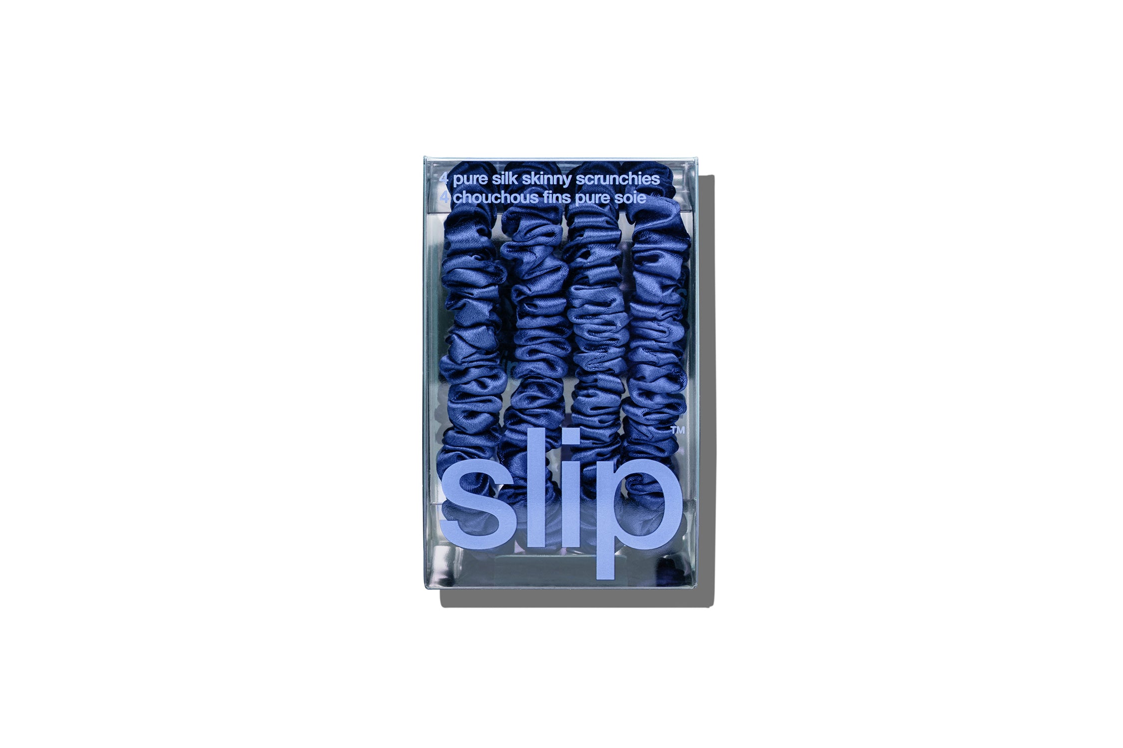 Slip Skinny Scrunchies chouchou bleu roi lot 4 soie
