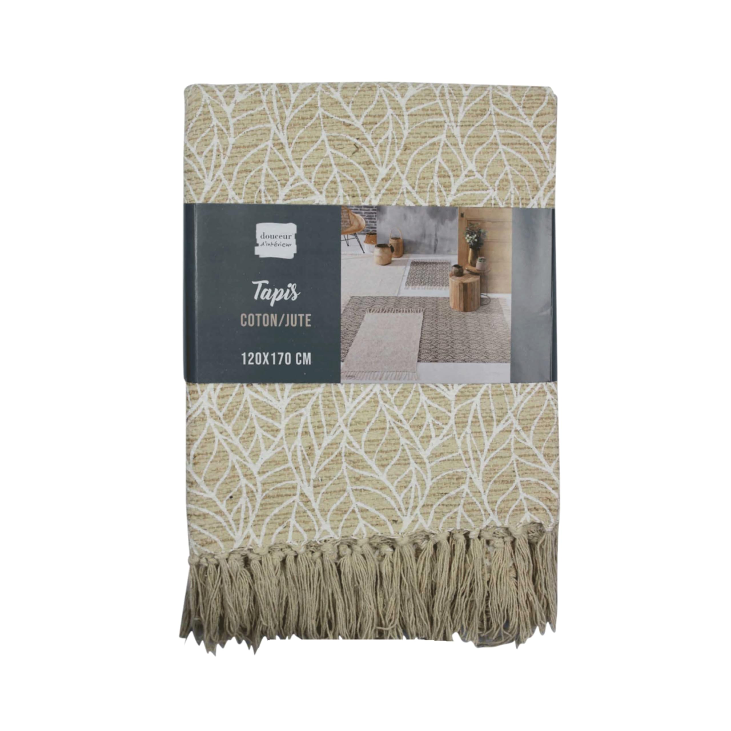 Promo Linge Kalinda tapis 120x170 cm coton jute blanc