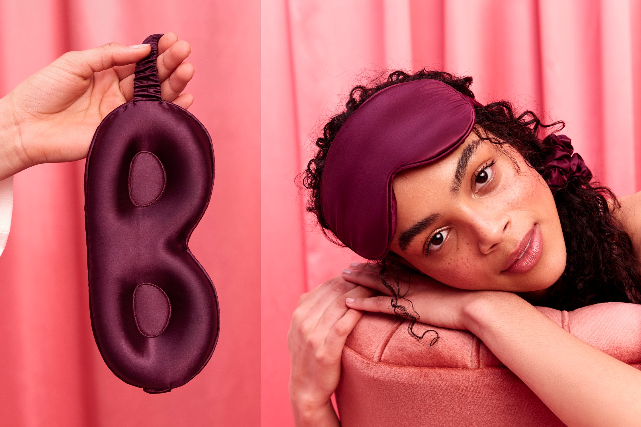 Slip Contour Sleep Mask masque de nuit soie Crimson rouge