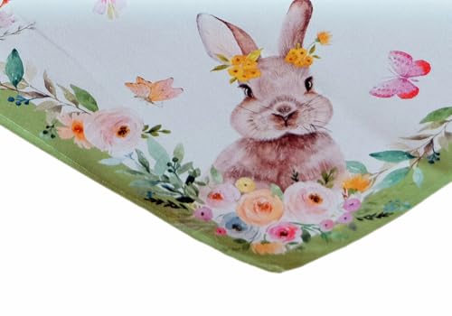 TEXPOT Tischläufer chemin de table lapin œufs 40x140 cm