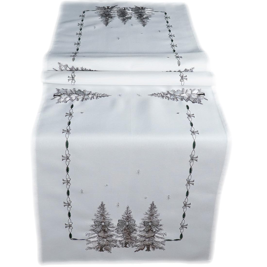 TEXPOT Tischläufer arbre chemin table 140x40 cm gris Noël