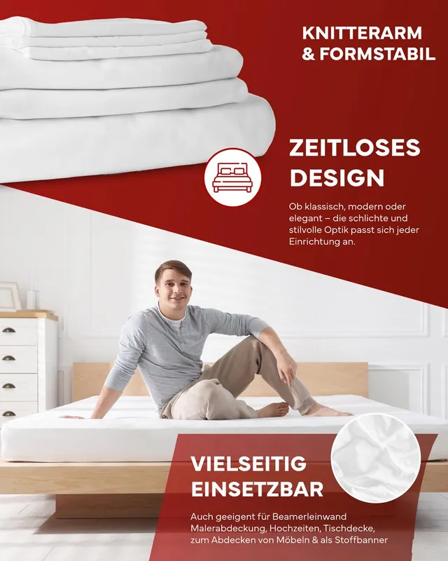 Texpot Bettlaken 280x300 drap plat coton blanc