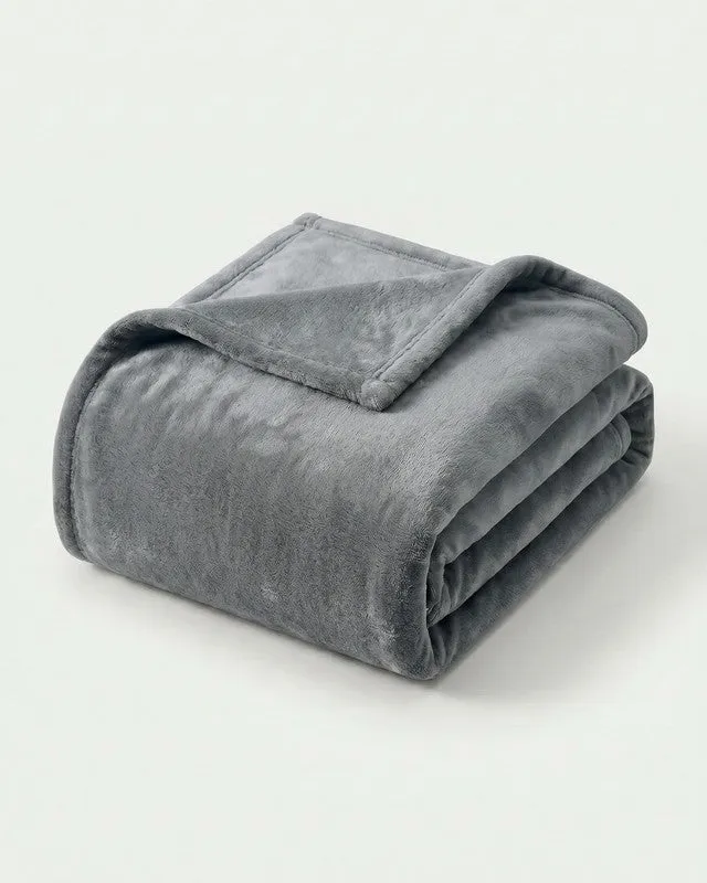Utopia Bedding Blankets Fleece couverture polaire gris Full