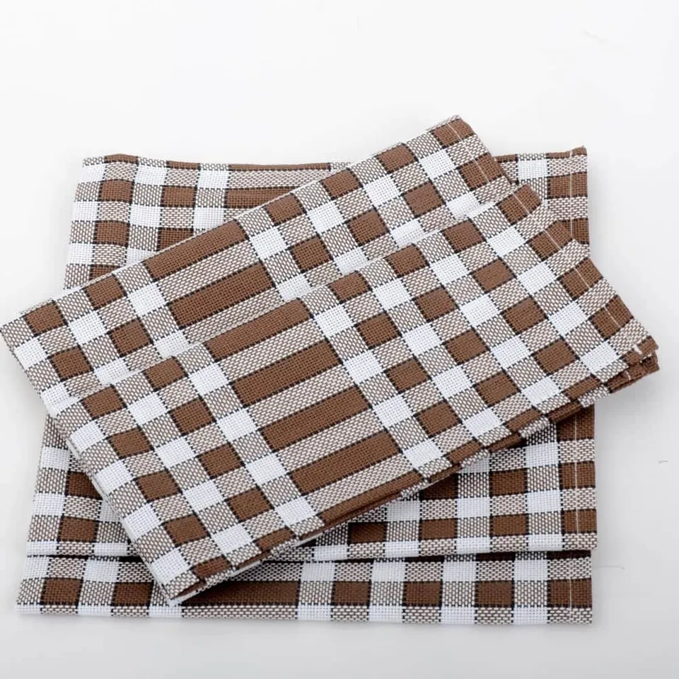 Lingorama Cuisine Serviette de table 50x50 chocolat lot de 6 pur coton