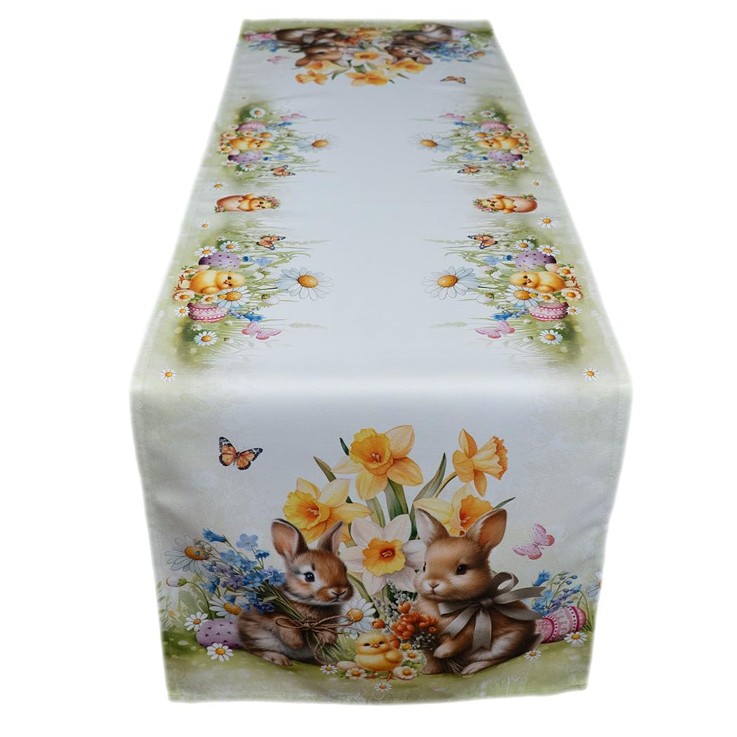 TEXPOT Tischläufer chemin de table 40x140 cm lapins Pâques
