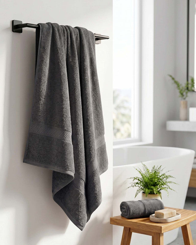 Utopia Bedding Towels grande serviette bain coton gris lot 4