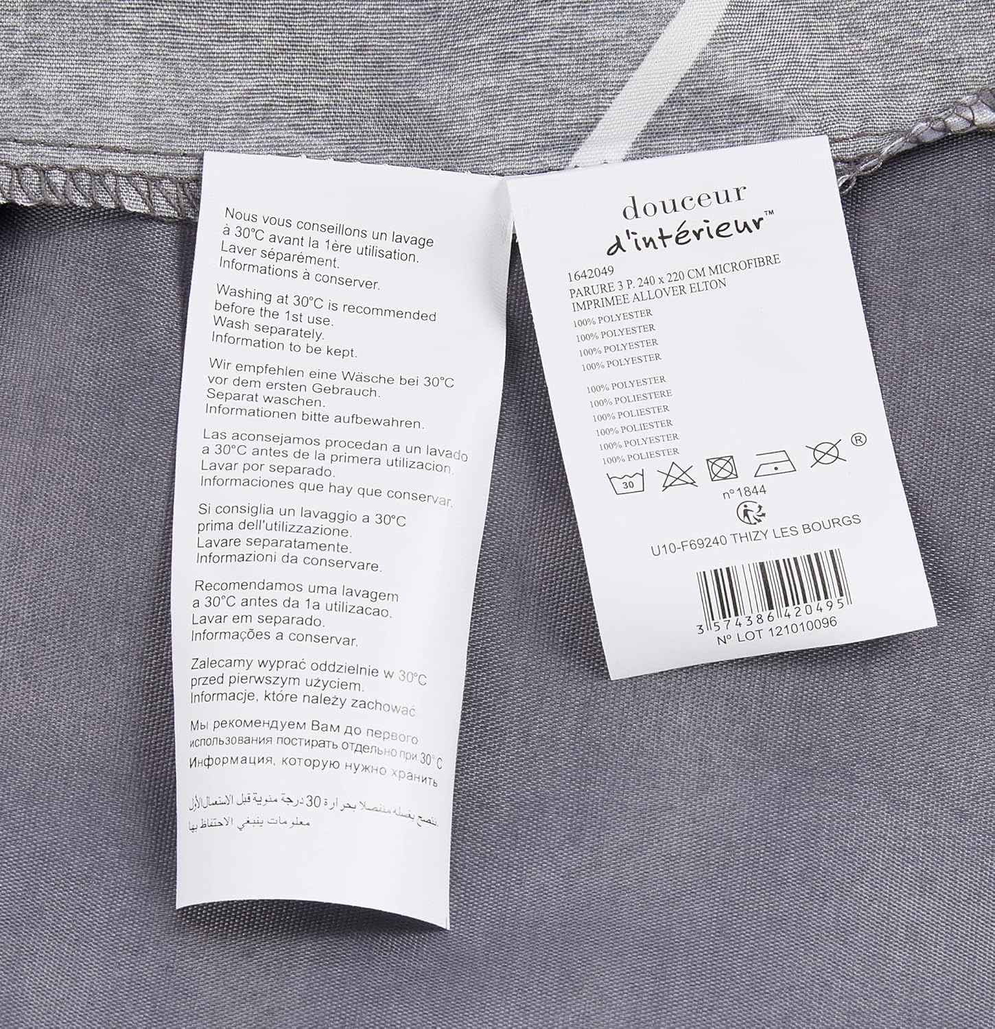 Promo Linge Elton parure de lit 140x200 cm microfibre imprimée