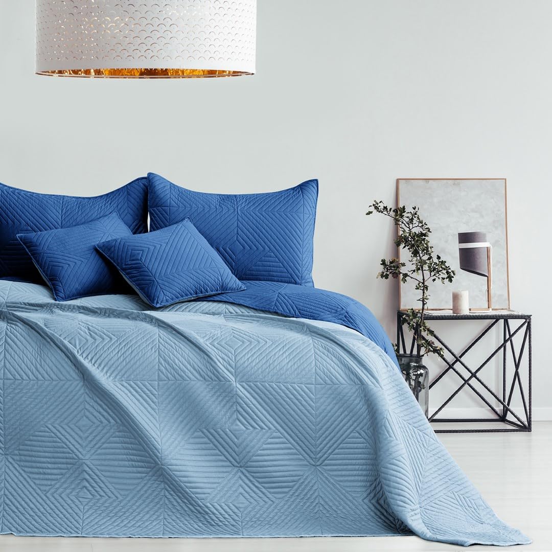TEXPOT Bettdecken jeté lit 240x260 cm anthracite lilas