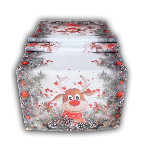 TEXPOT Tischläufer chemin de table 40x140 cm élan nez rouge