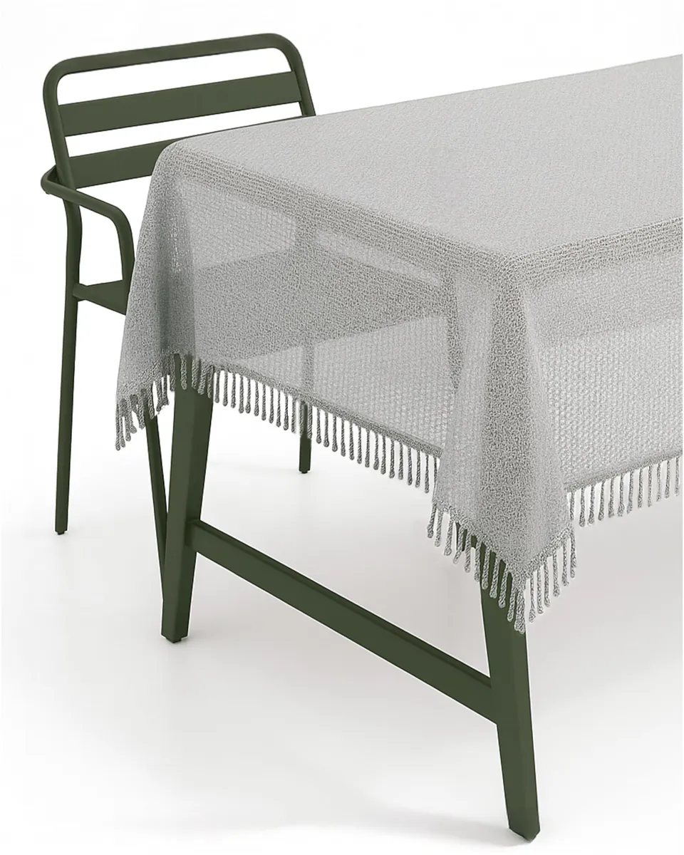 TEXPOT Gartentischdecken nappe jardin gris clair 130x160cm PVC