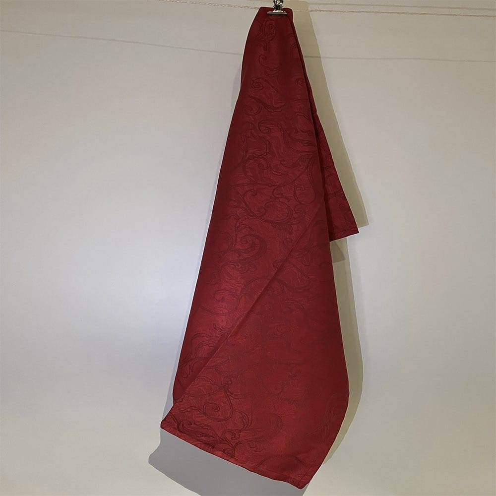 Blanc des Vosges Florence torchon coton jacquard carmin 50x80