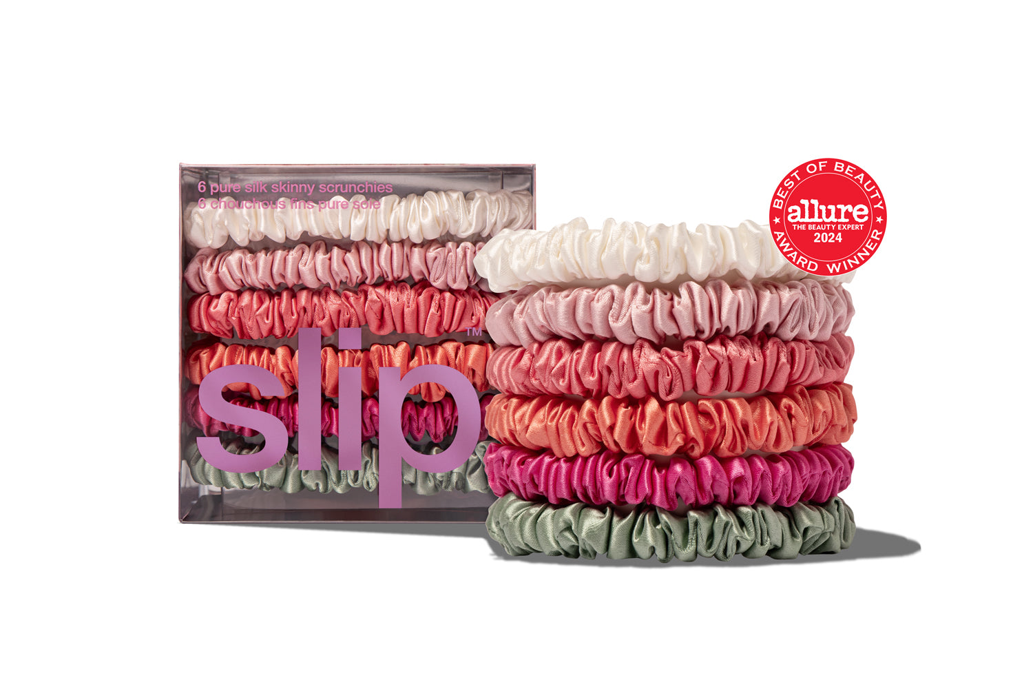 Slip Skinny Scrunchies chouchou soie daisy lot 6