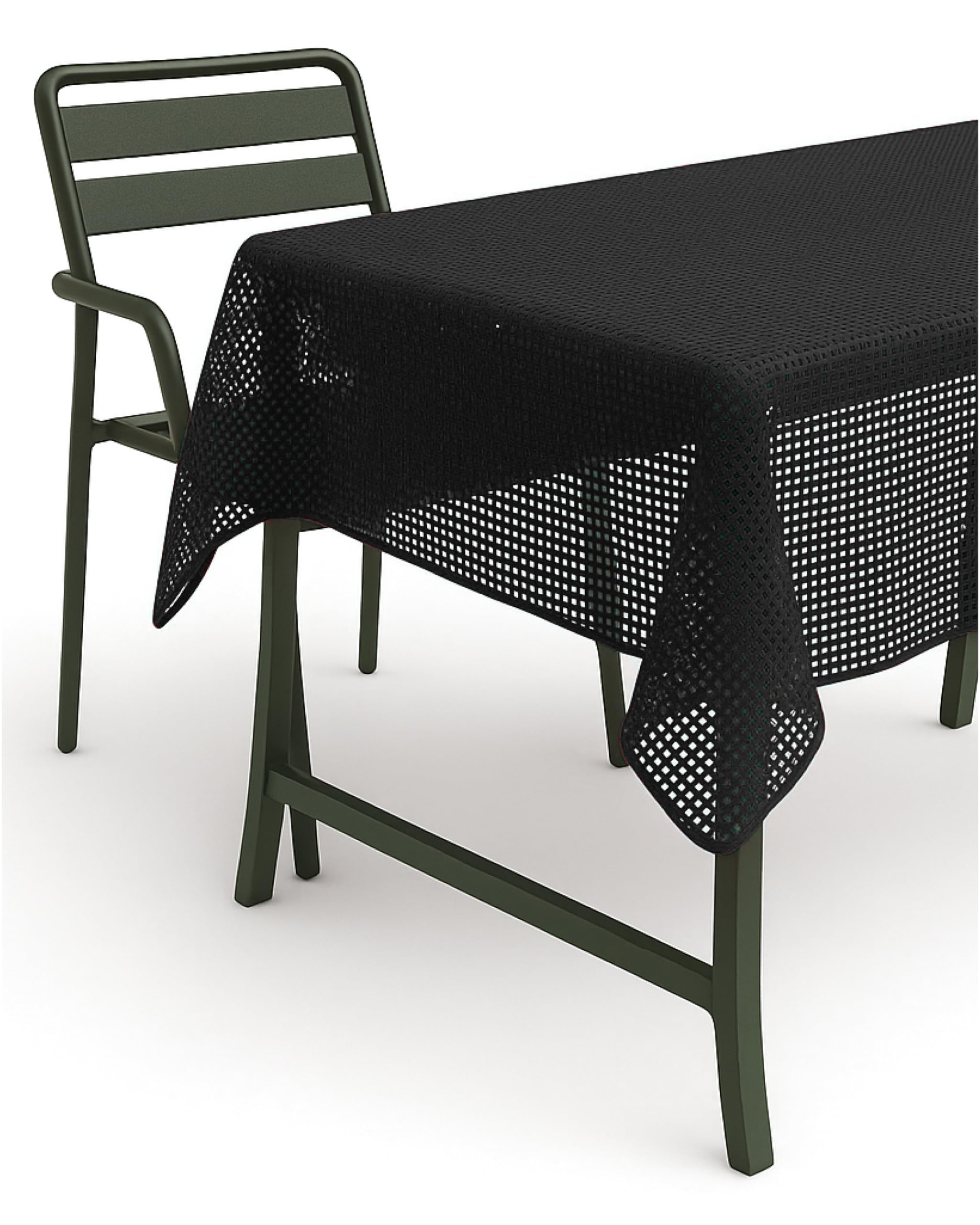TEXPOT Gartentischdecken nappe ovale 160x220 cm noir PVC