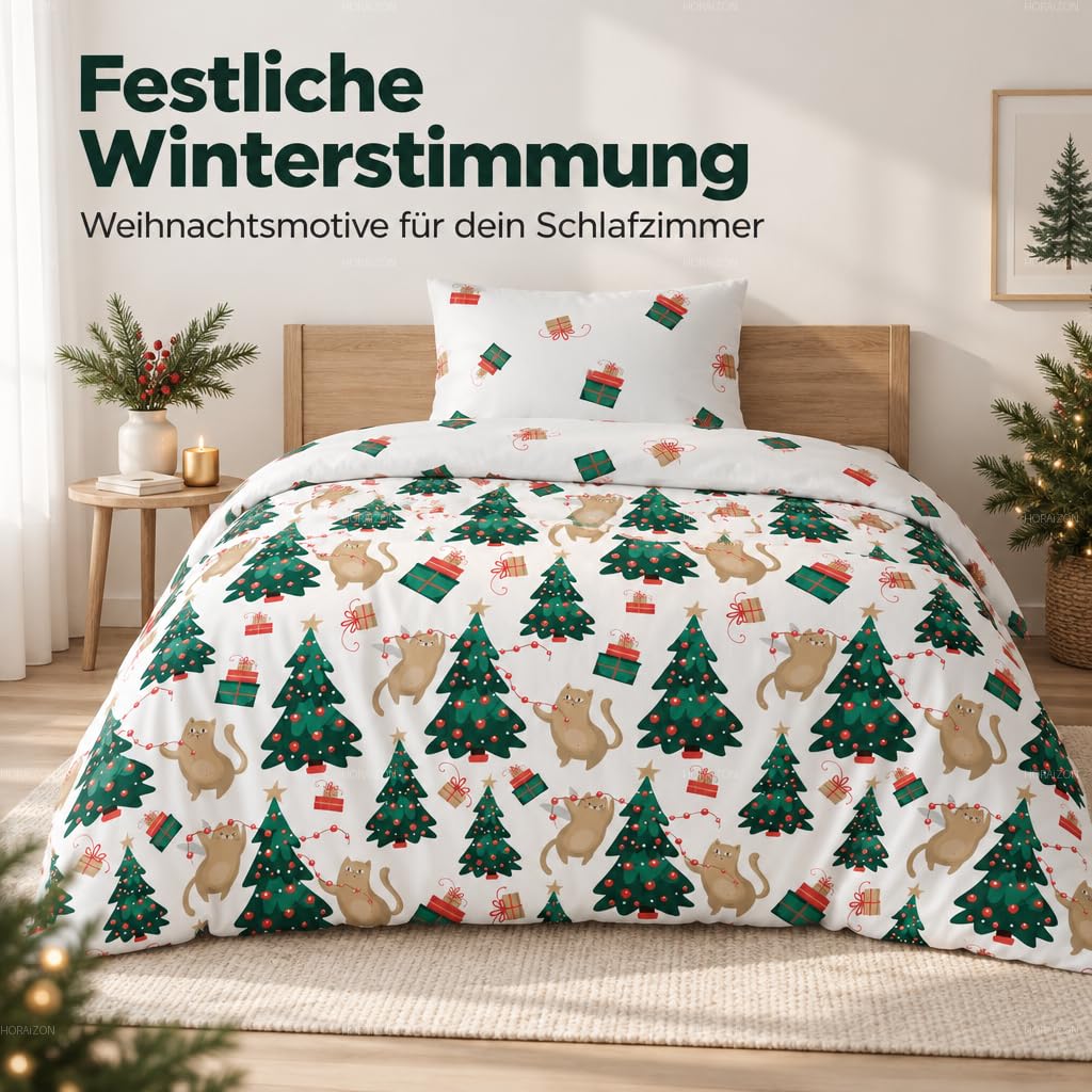 TEXPOT Bettwäsche housse de couette 140x200 microfibre Noël