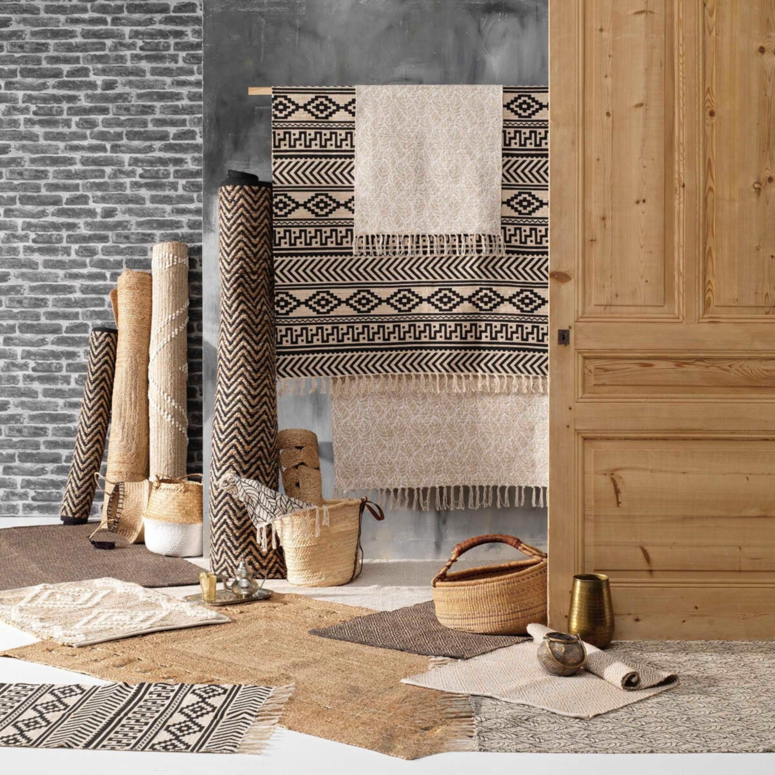 Promo Linge Kalinda tapis 120x170 cm coton jute blanc