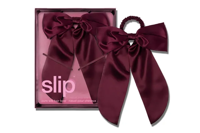 Slip Hair Bow Noeud Cheveux Soie Rouge Crimson