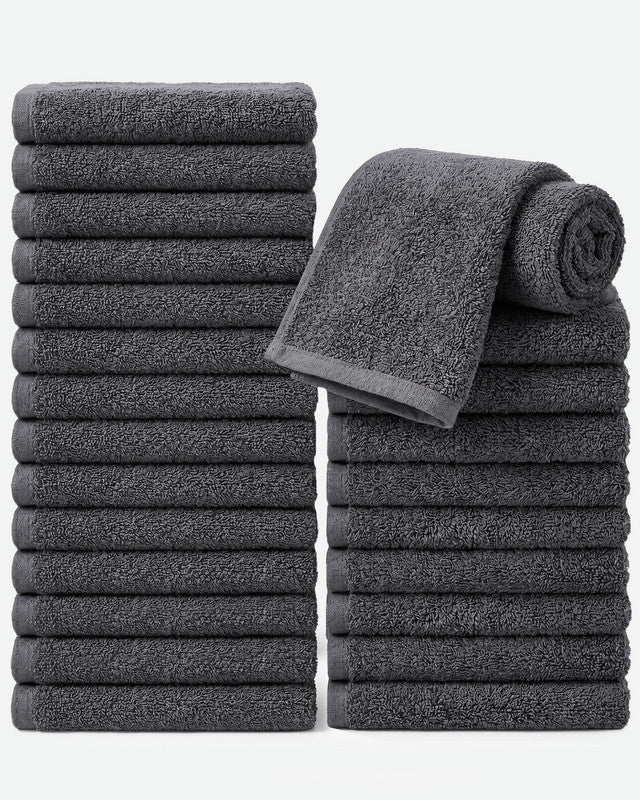 Utopia Bedding Towels gants coton blanc 30x30 cm lot 24
