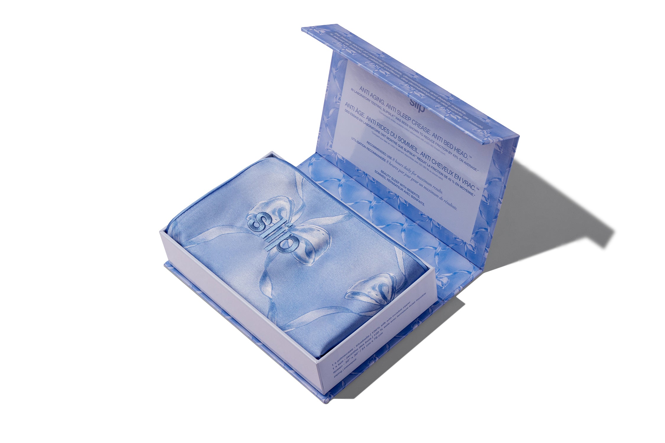 Slip Queen Zippered Bluebelle taie oreiller soie 51x76