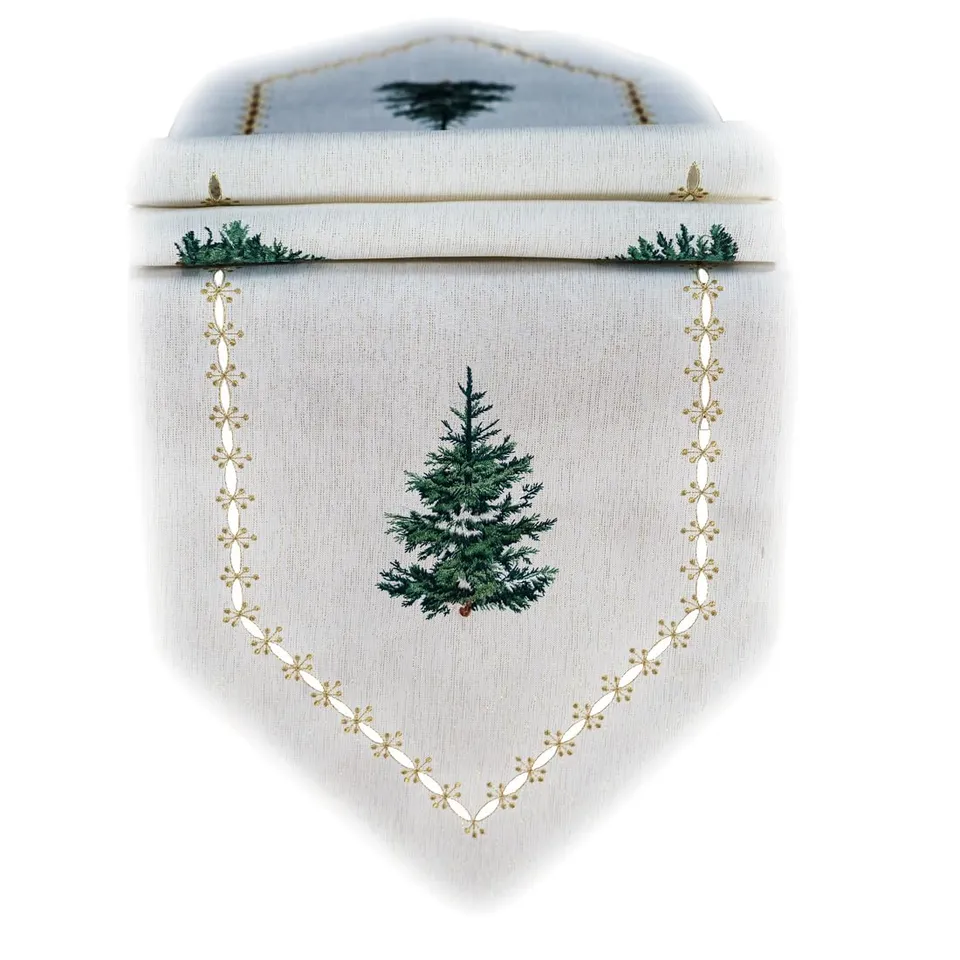 TEXPOT Tischläufer chemin de table 40x140 cm écru sapin Noël