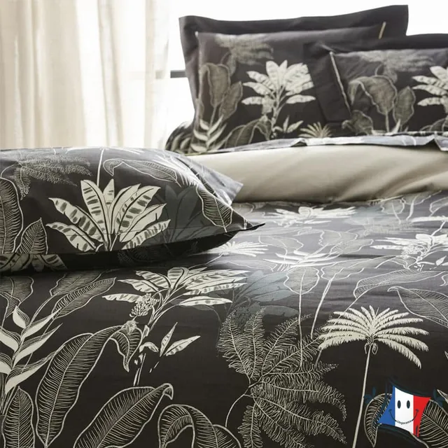Tradilinge Cayenne taie d'oreiller satin coton 65x65 noir