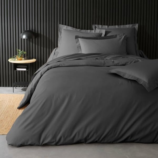 Promo Linge Housse de couette percale coton acier 220x240 cm