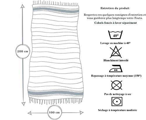 Promo Linge fouta plage 100x200 cm vert coton nid abeille