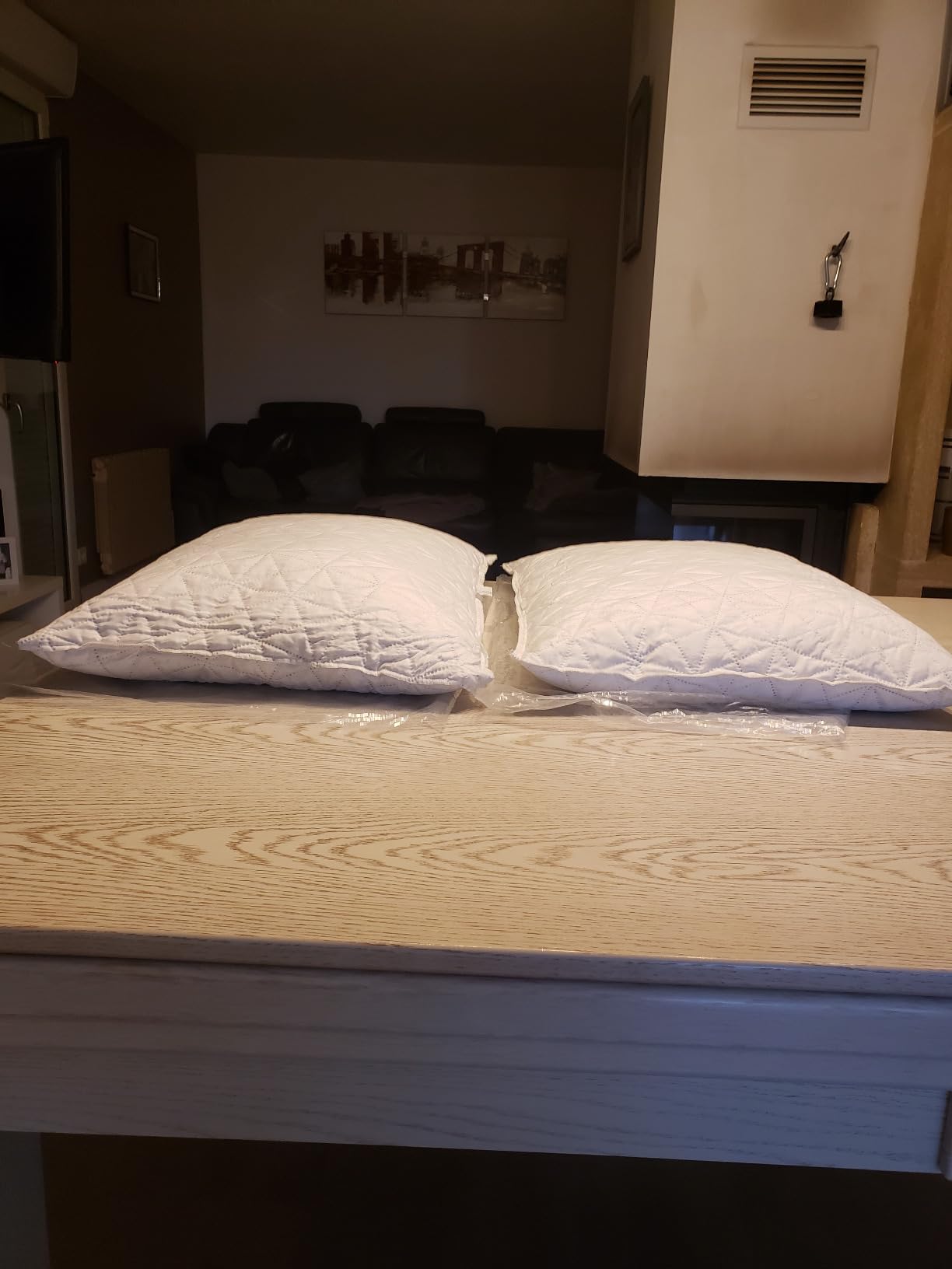 Promo Linge Oreillers mémoire forme 50x70 lot 2 cervicales