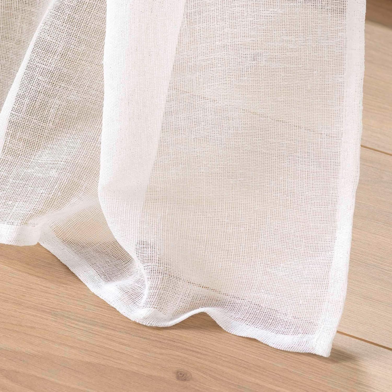 Promo Linge Haltona voilage effet lin 240x240 cm blanc