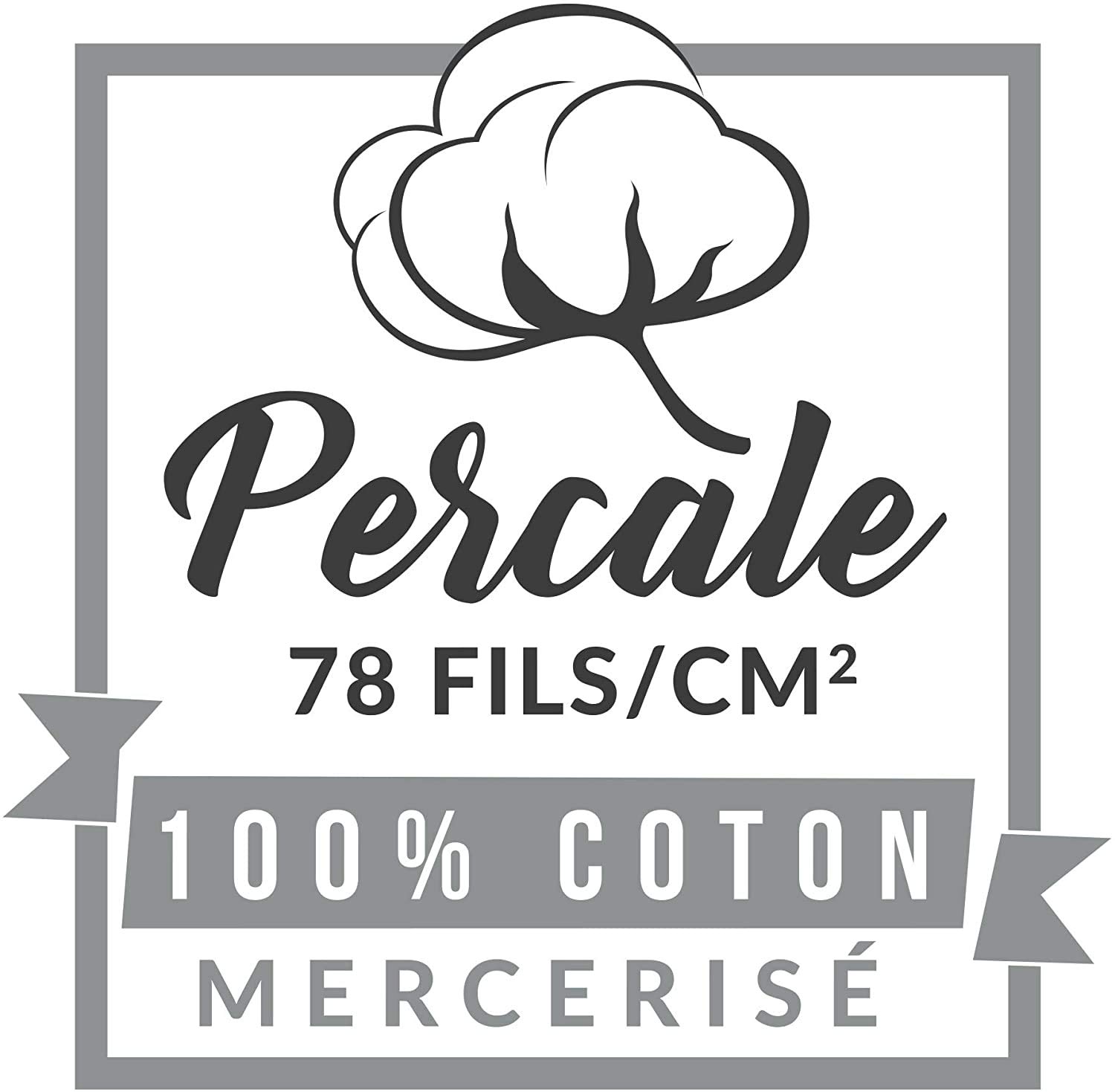 Promo Linge Taies de Traversin percale 85x185 taie anthracite