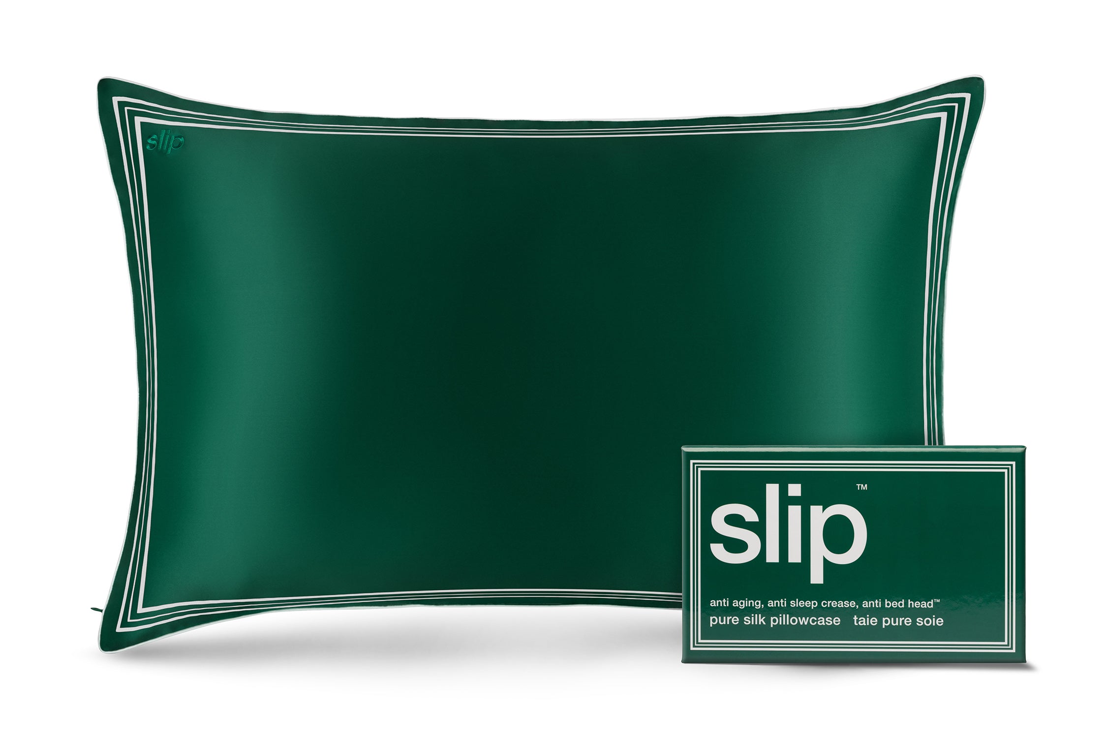 Slip Queen Zippered Pillowcase taie d'oreiller green soie 51x76