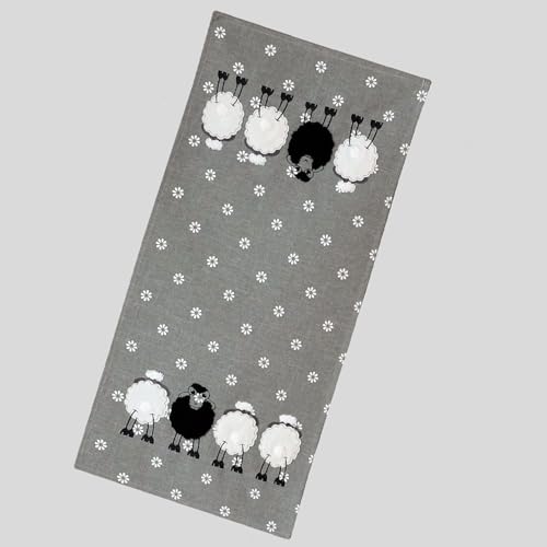 TEXPOT Tischläufer chemin de table mouton brodé 40x85 polyester