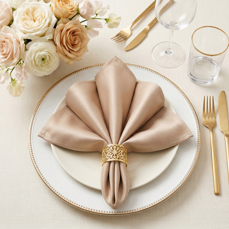 Utopia Bedding Table Linen Serviette tissu 17" beige lot 12