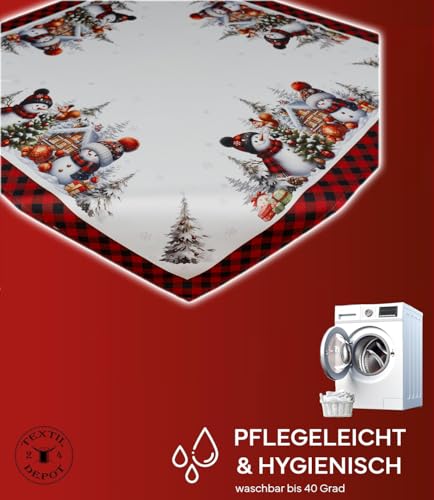 Texpot Tischläufer bonhommes de neige chemin de table 90x40 cm