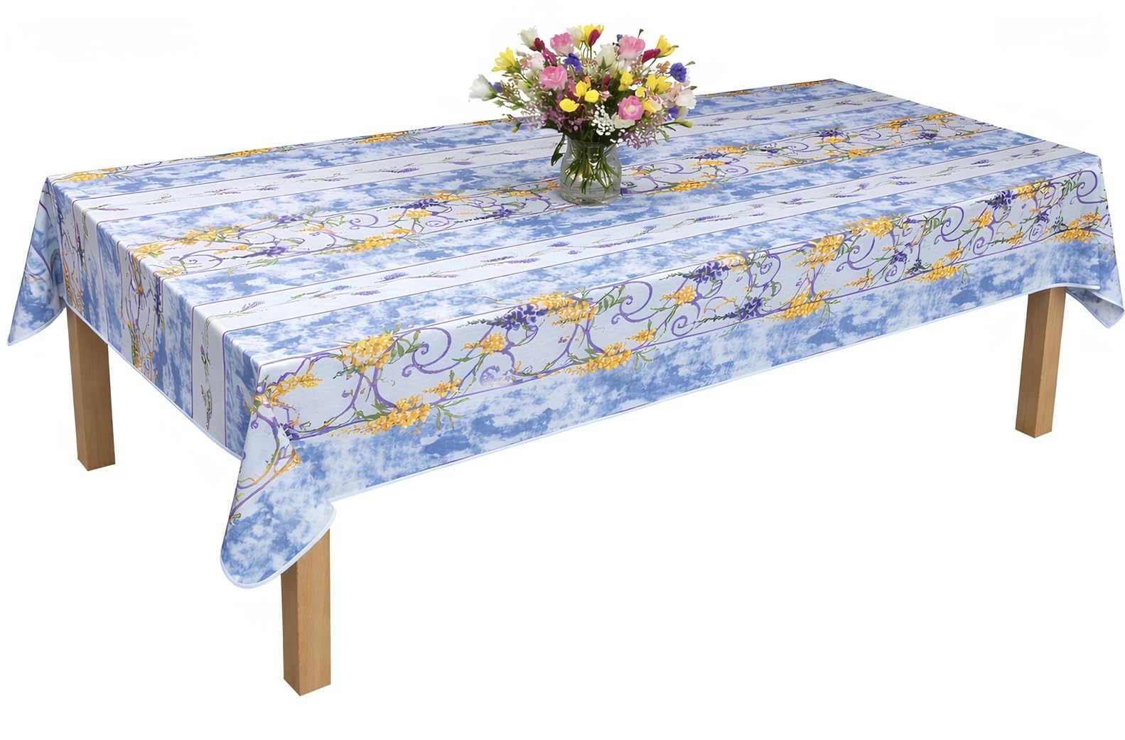 Promo Linge Nappes nappe provençale bleue 180 cm ronde