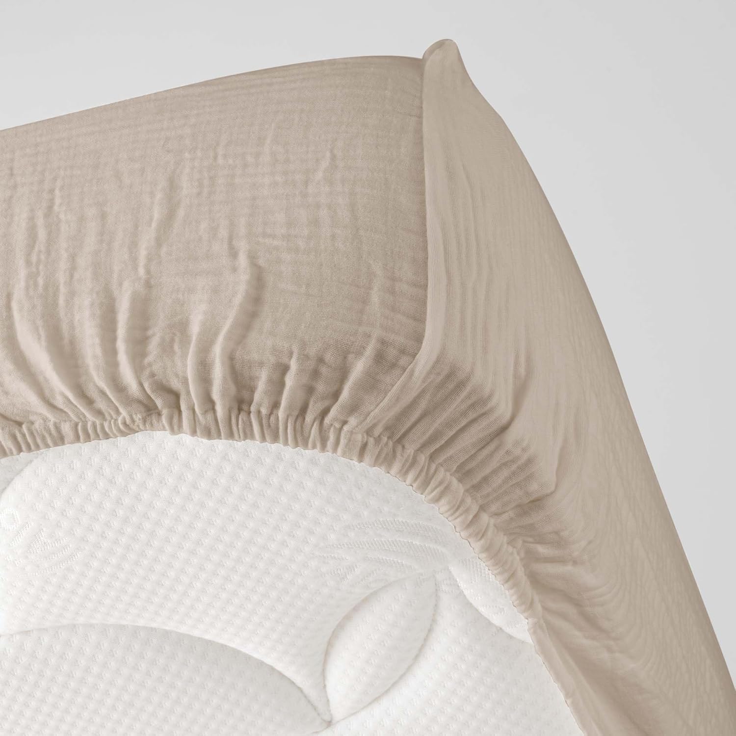 PROMO LINGE Draps Housse drap-housse beige 140x190 gaze coton