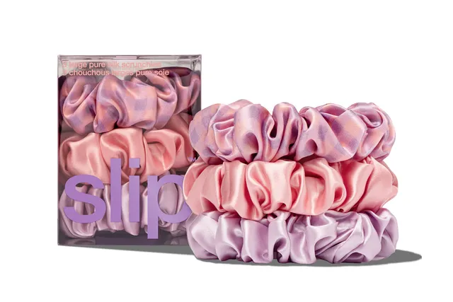 Slip Large Scrunchies chouchou soie belleflower lot 3