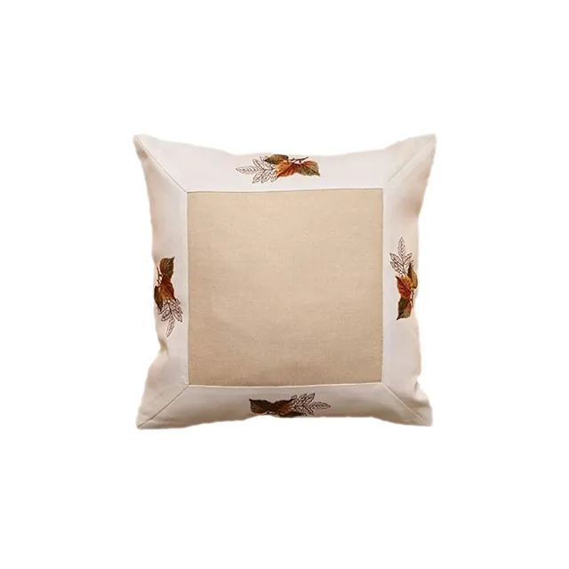 TEXPOT Feuilles 40x40 housse de coussin brodée automne