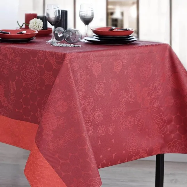Lingorama Nydel Electra nappe enduite polyester bordeaux 160x250