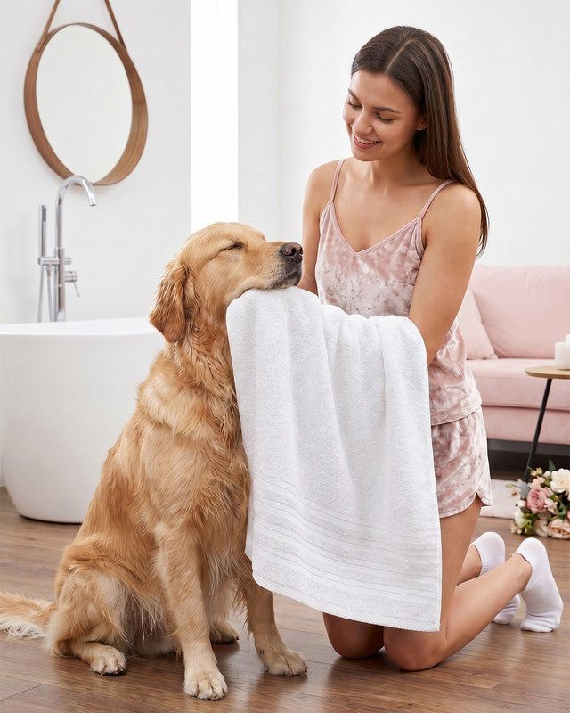 Utopia Bedding Towels serviette bain coton 30x60 blanche lot 4